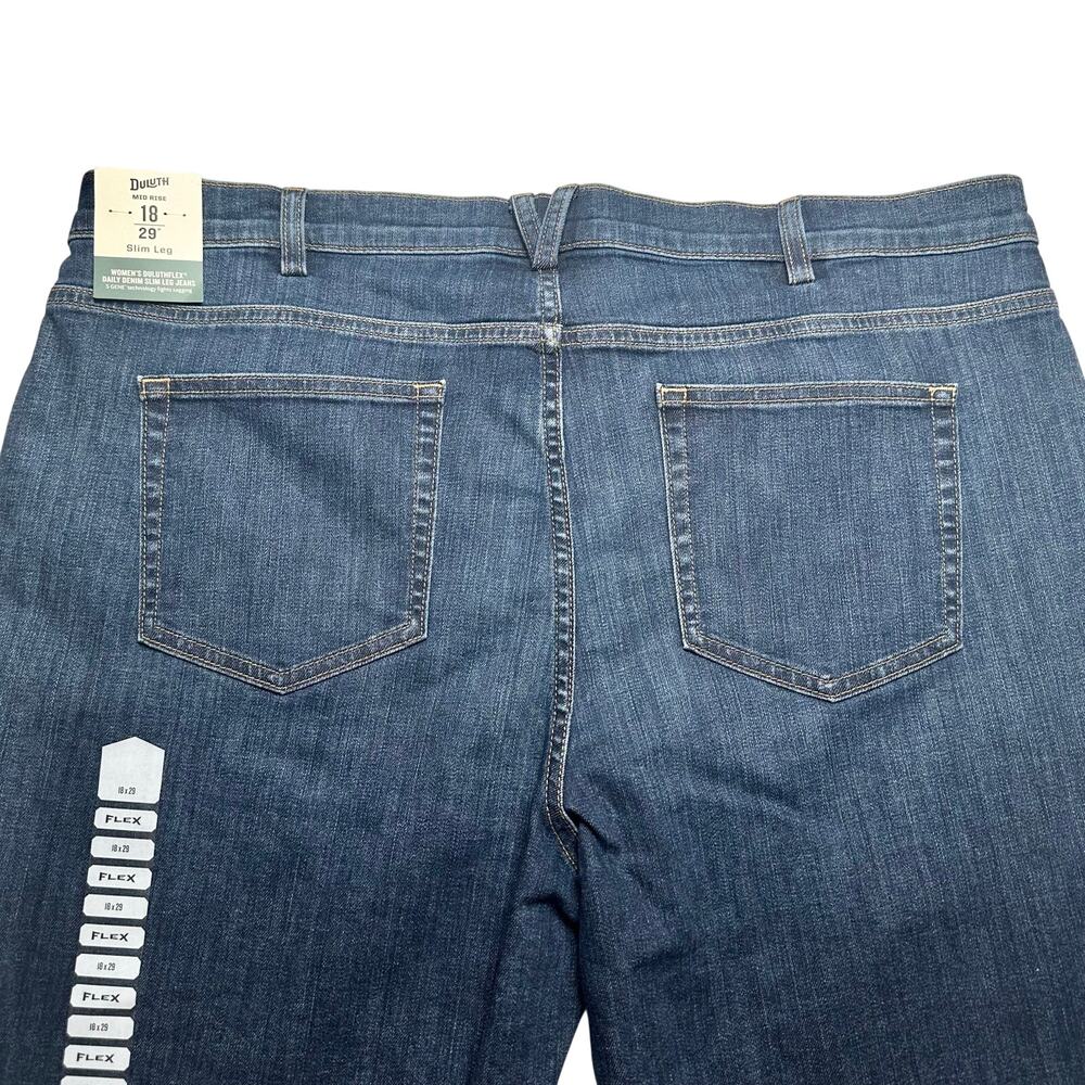 Duluth Trading Co | Women | DuluthFlex Daily Denim Slim Leg Denim Jeans | Sz 18 - Picture 13 of 16